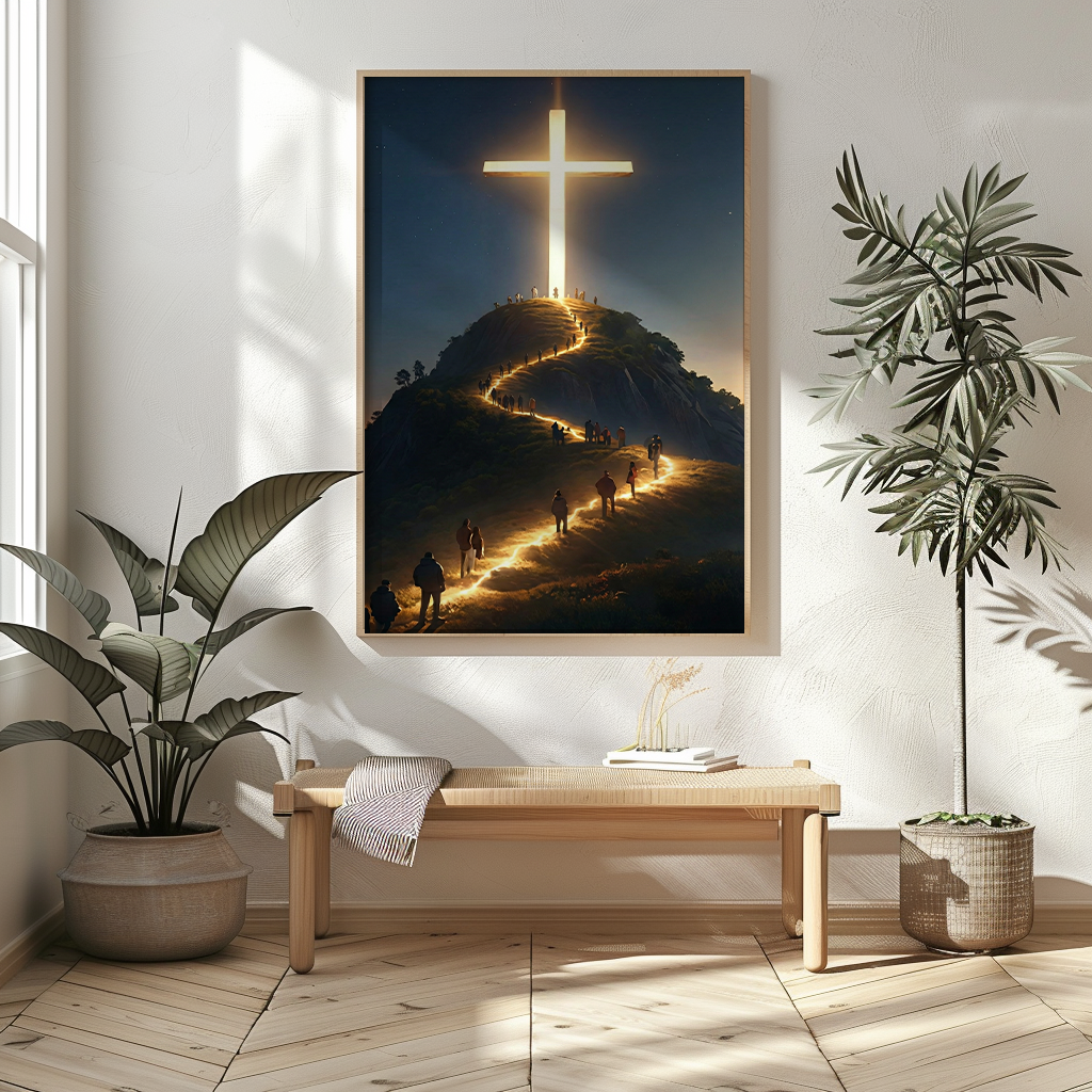Path to the Radiant Cross — Christian Canvas Wall Art