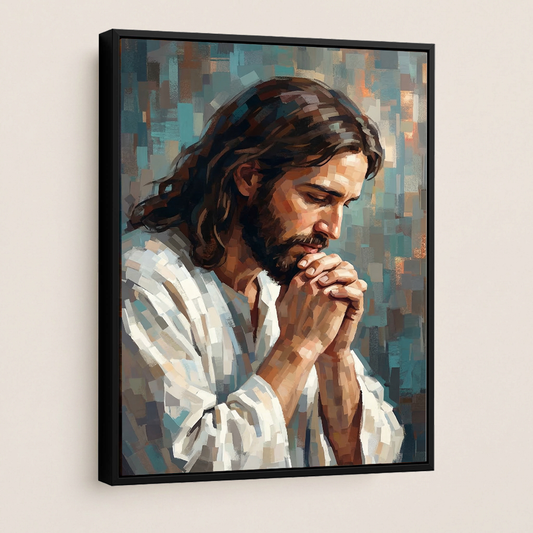 Jesus in Quiet Prayer — Christian Canvas Wall Art