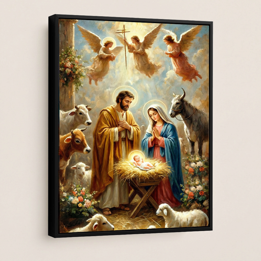 Nativity Scene Holy Family — Christian Canvas Wall Art