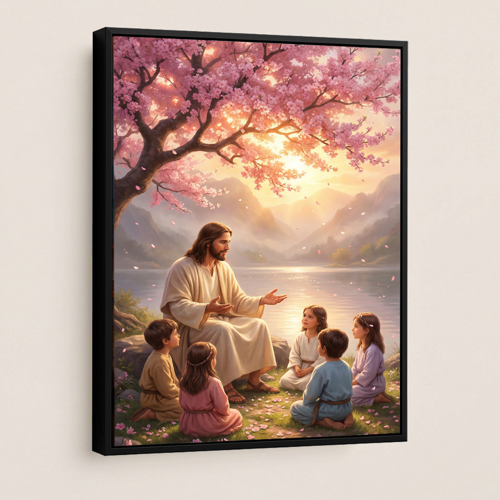 Jesus Teaching Children — Christian Canvas Wall Art