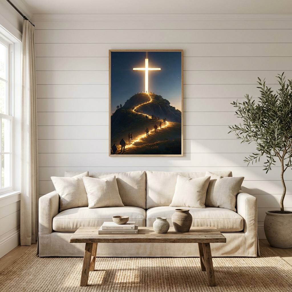 Path to the Radiant Cross — Christian Canvas Wall Art