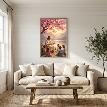 Jesus Teaching Children — Christian Canvas Wall Art