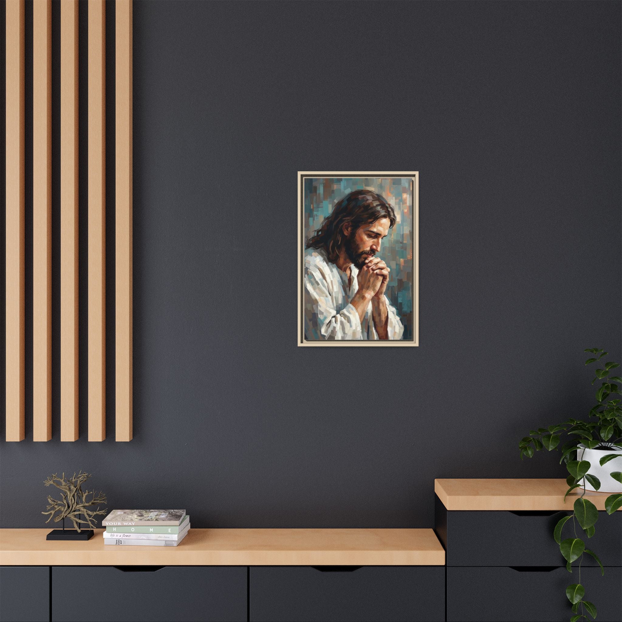 Jesus in Quiet Prayer — Christian Canvas Wall Art