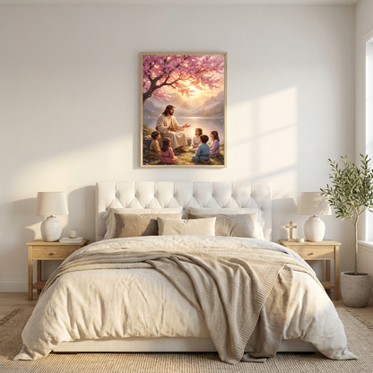 Jesus Teaching Children — Christian Canvas Wall Art