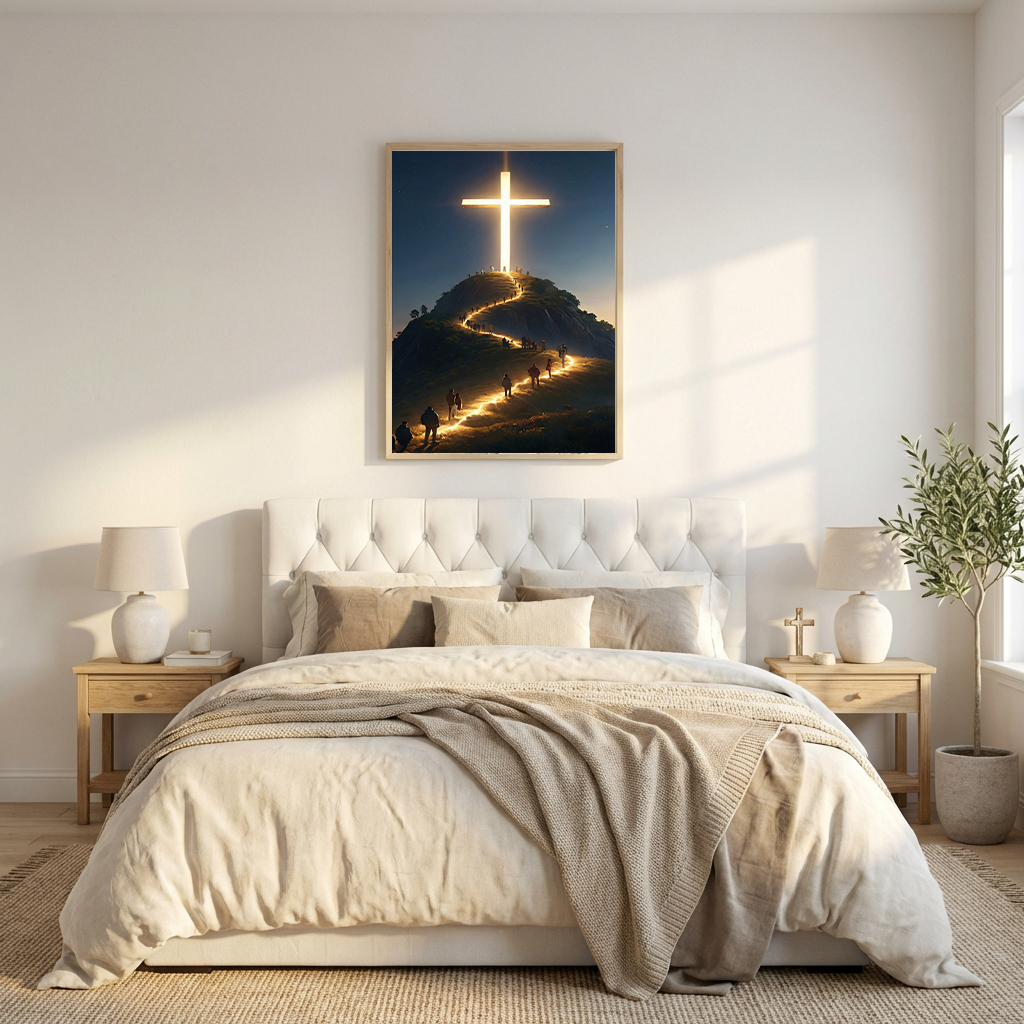 Path to the Radiant Cross — Christian Canvas Wall Art