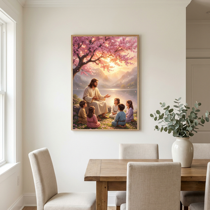Jesus Teaching Children — Christian Canvas Wall Art
