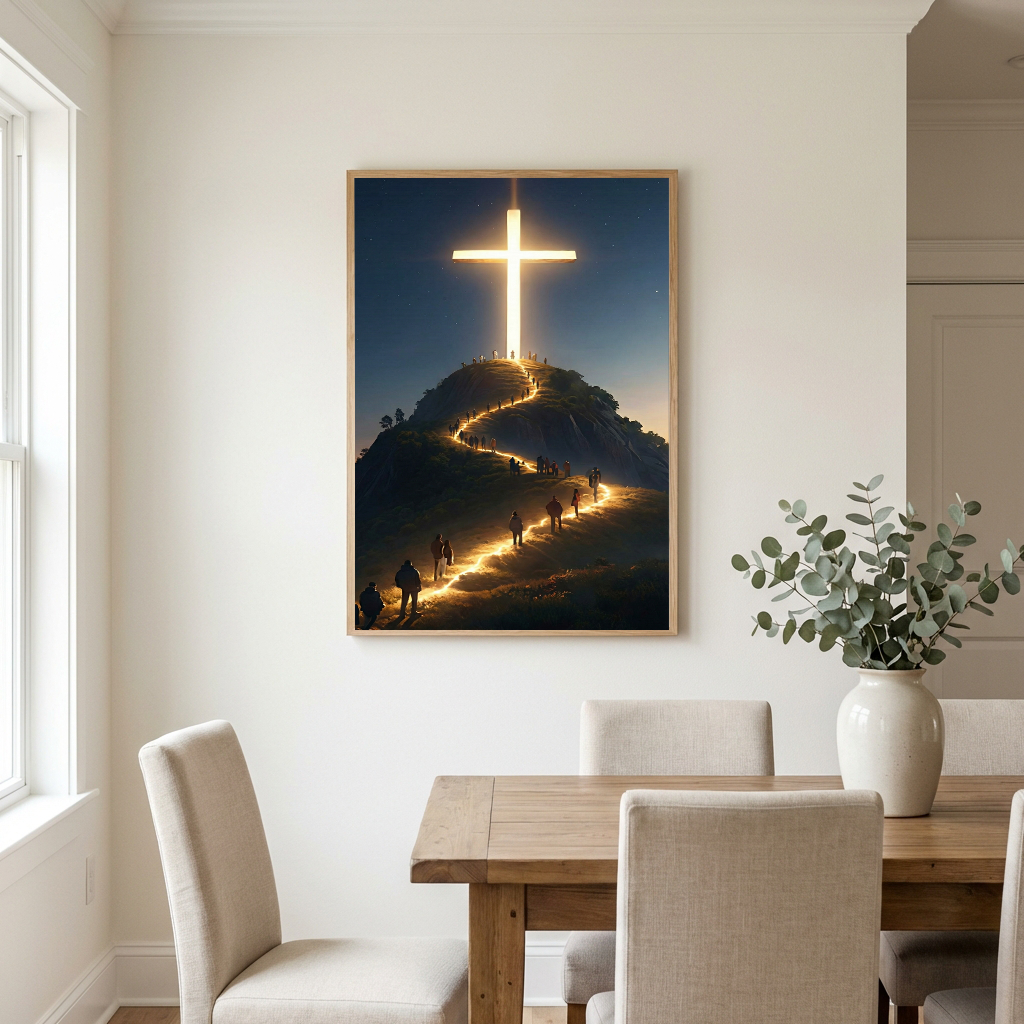 Path to the Radiant Cross — Christian Canvas Wall Art
