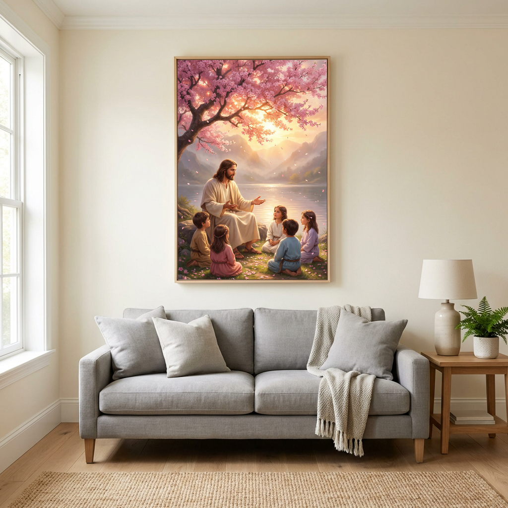 Jesus Teaching Children — Christian Canvas Wall Art