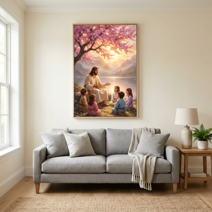 Jesus Teaching Children — Christian Canvas Wall Art