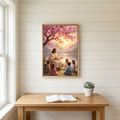 Jesus Teaching Children — Christian Canvas Wall Art
