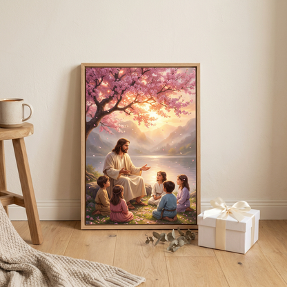 Jesus Teaching Children — Christian Canvas Wall Art