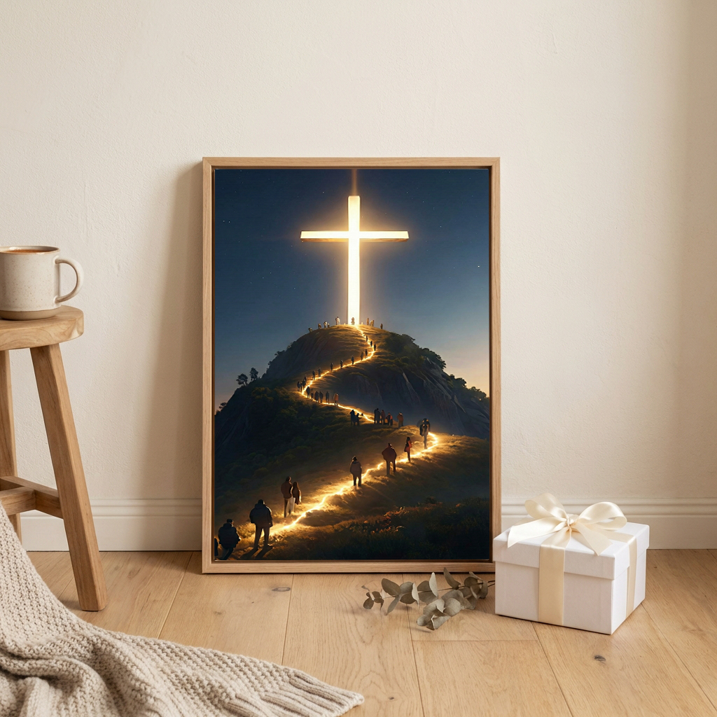 Path to the Radiant Cross — Christian Canvas Wall Art