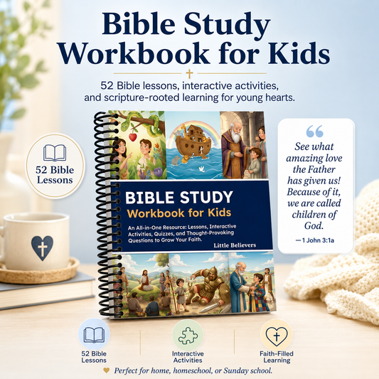 Bible Study Workbook for Kids – 52 Lessons & Activities