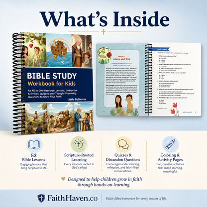 Bible Study Workbook for Kids – 52 Lessons & Activities
