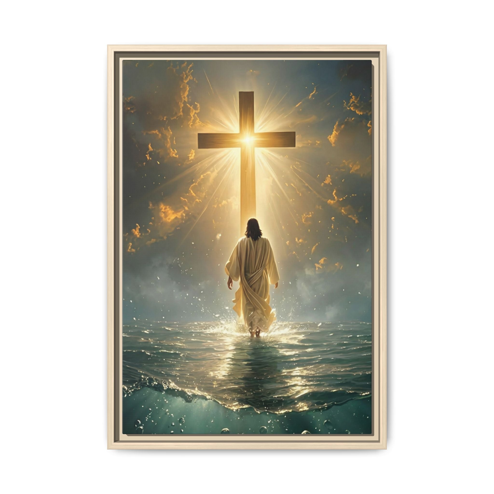 Jesus Walking Toward the Cross — Christian Canvas Wall Art