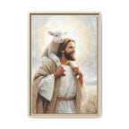 Jesus Carrying the Lost Lamb — Christian Canvas Wall Art