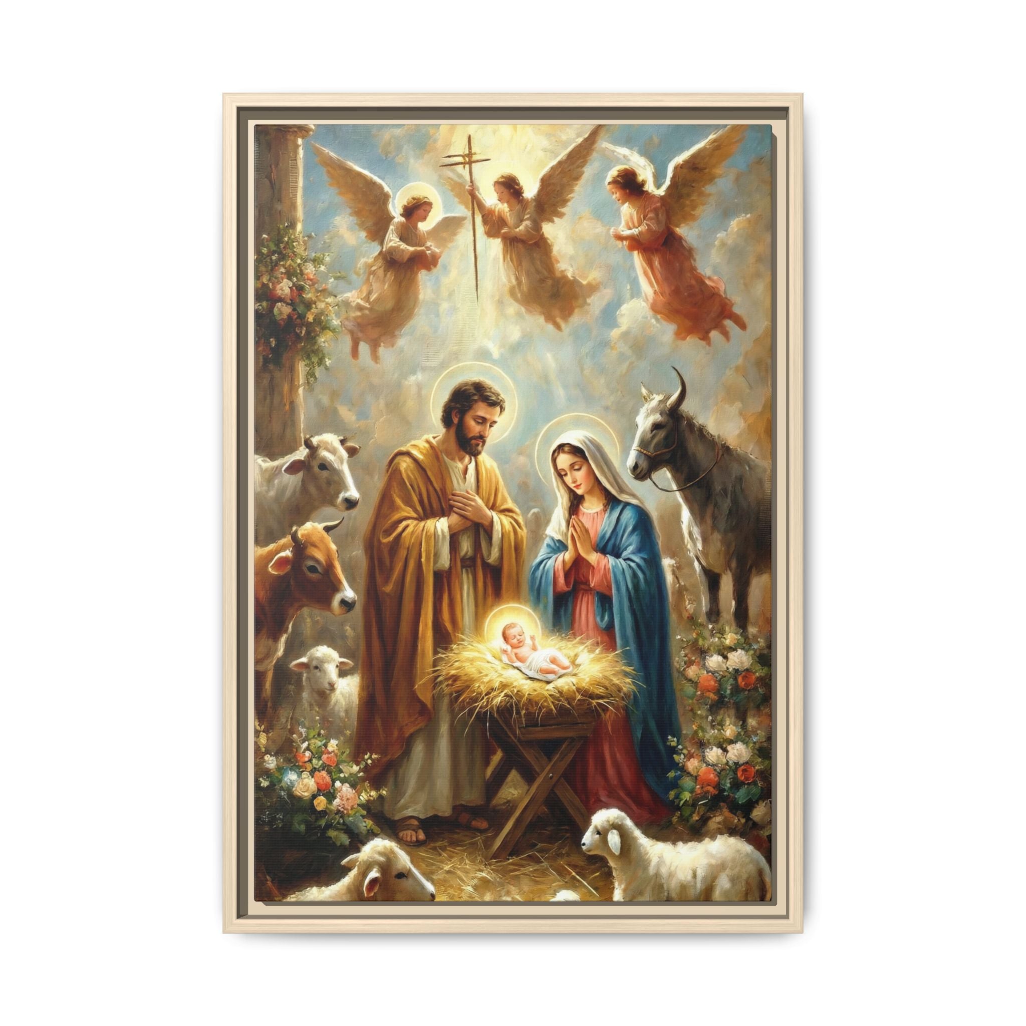 Nativity Scene Holy Family — Christian Canvas Wall Art