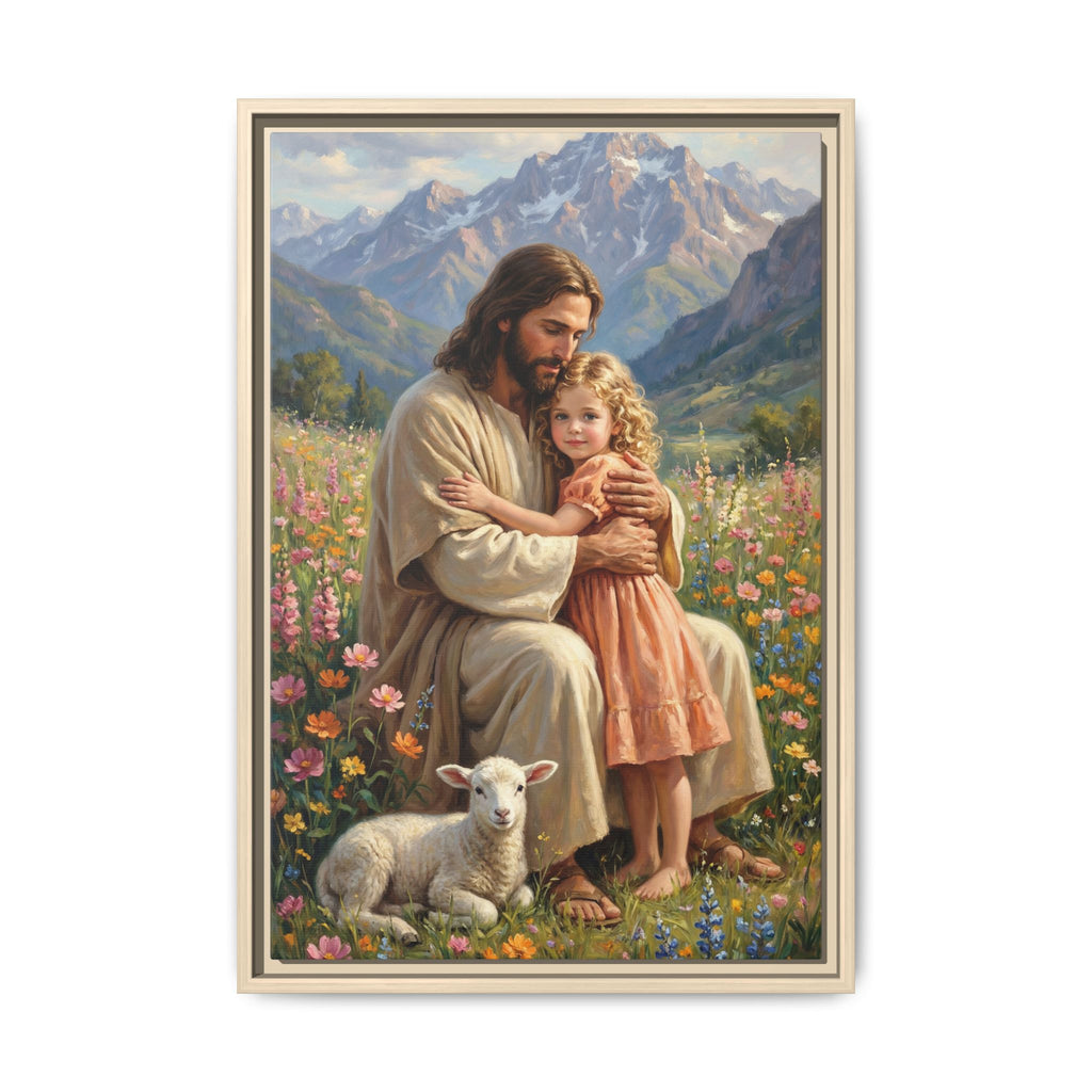 Jesus Hugging Child — Christian Canvas Wall Art