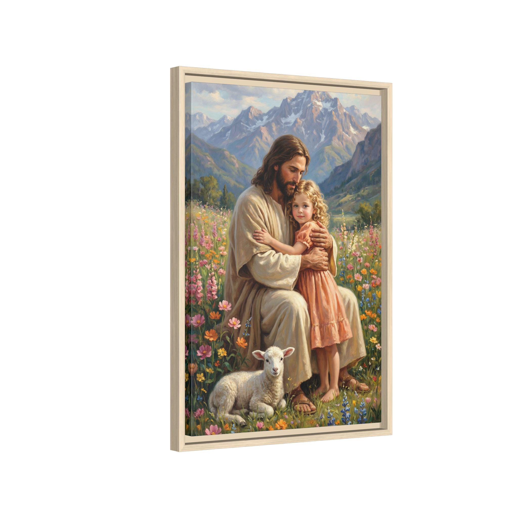 Jesus Hugging Child — Christian Canvas Wall Art