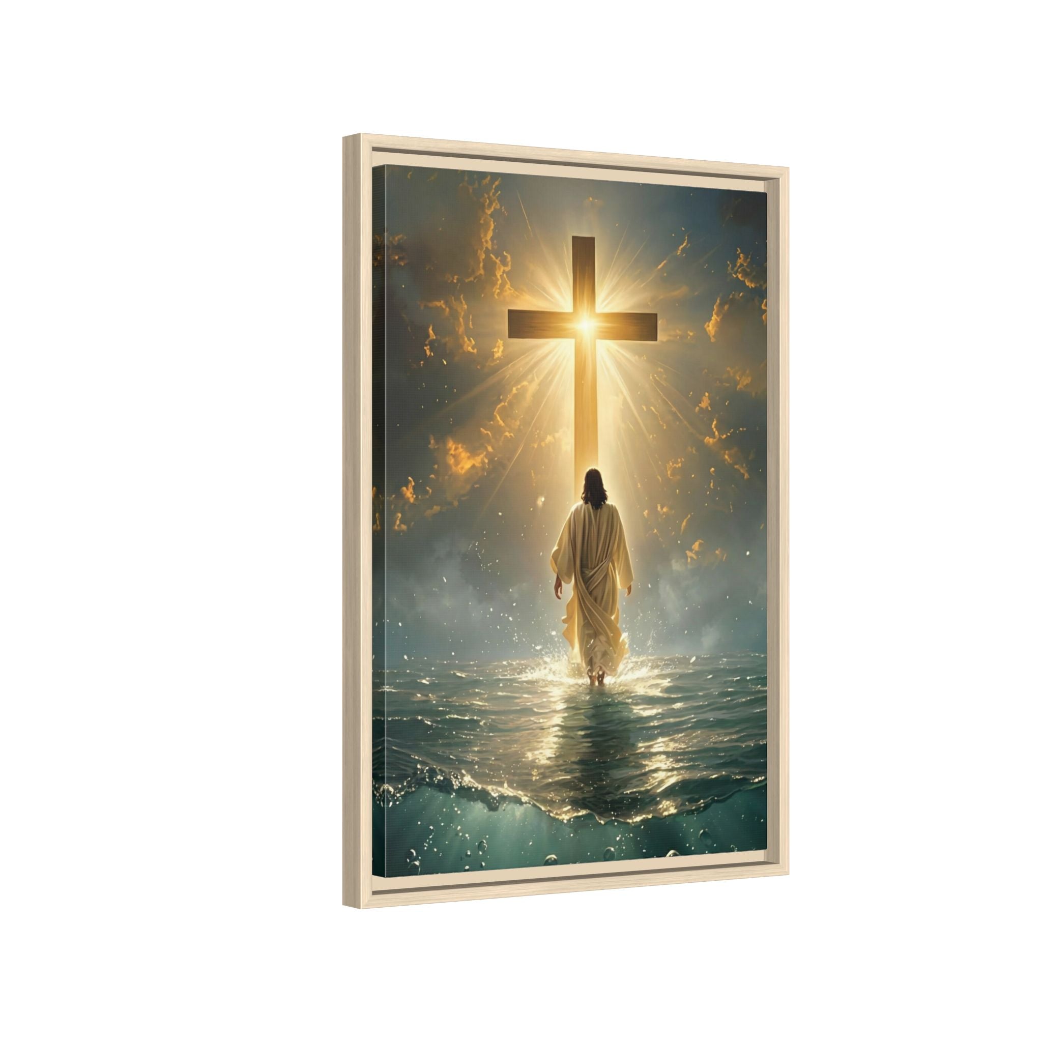 Jesus Walking Toward the Cross — Christian Canvas Wall Art