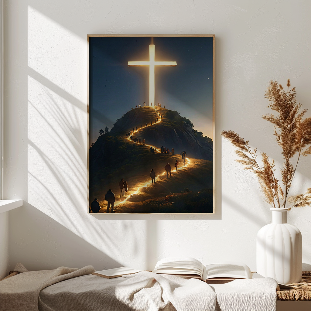 Path to the Radiant Cross — Christian Canvas Wall Art
