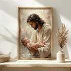 Jesus Baptizing Infant Child — Christian Canvas Wall Art