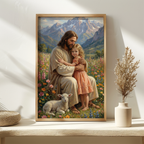 Jesus Hugging Child — Christian Canvas Wall Art