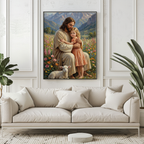 Jesus Hugging Child — Christian Canvas Wall Art