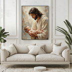 Jesus Baptizing Infant Child — Christian Canvas Wall Art