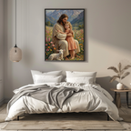 Jesus Hugging Child — Christian Canvas Wall Art