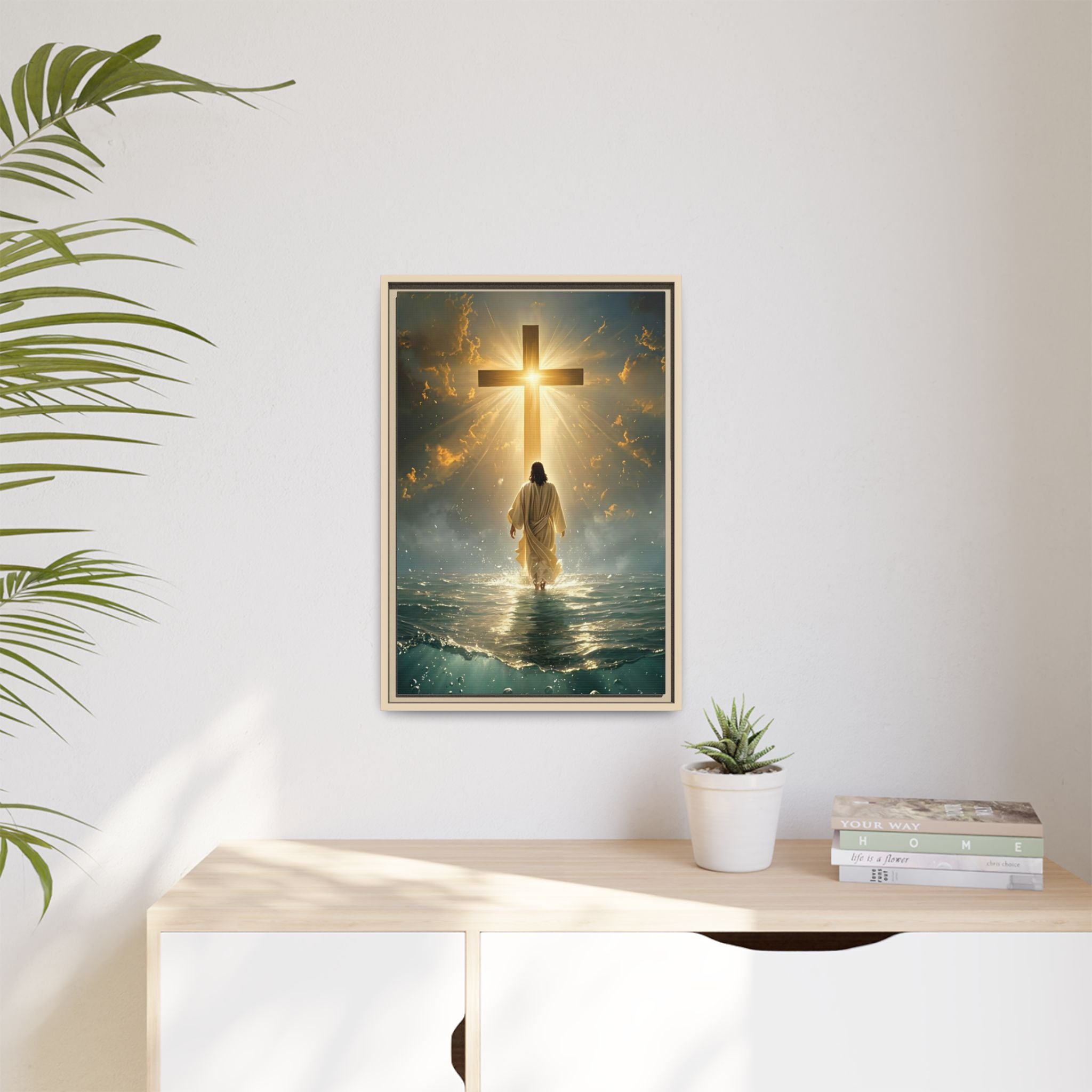 Jesus Walking Toward the Cross — Christian Canvas Wall Art
