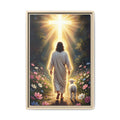 Jesus and Lamb Walking to Cross — Christian Canvas Wall Art