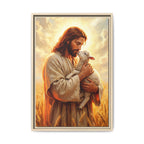 Jesus Holding Lost Lamb — Christian Canvas Wall Art