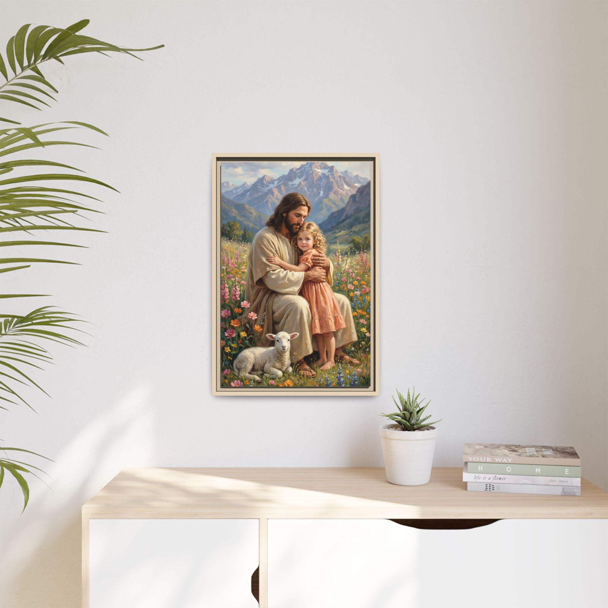 Jesus Hugging Child — Christian Canvas Wall Art