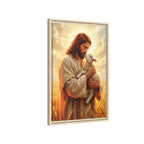 Jesus Holding Lost Lamb — Christian Canvas Wall Art