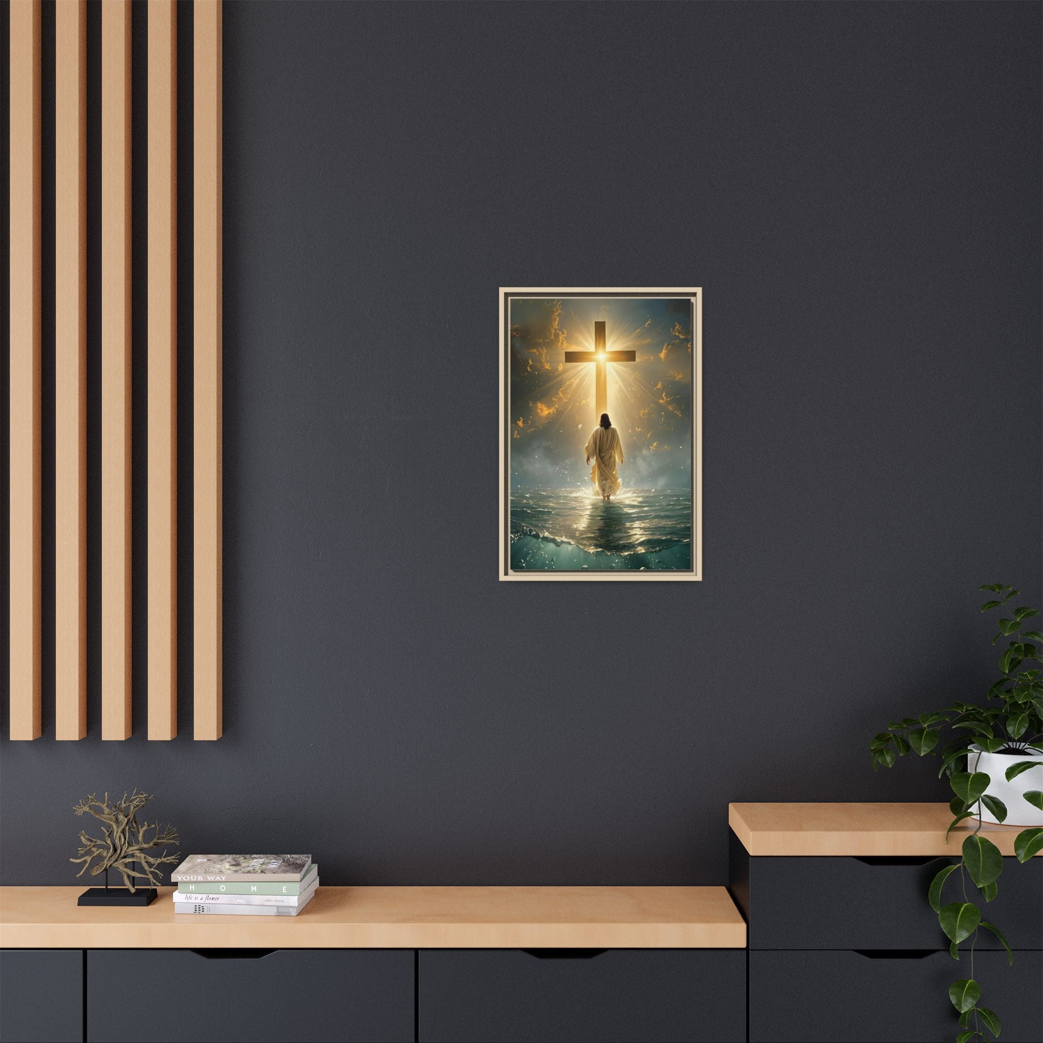 Jesus Walking Toward the Cross — Christian Canvas Wall Art
