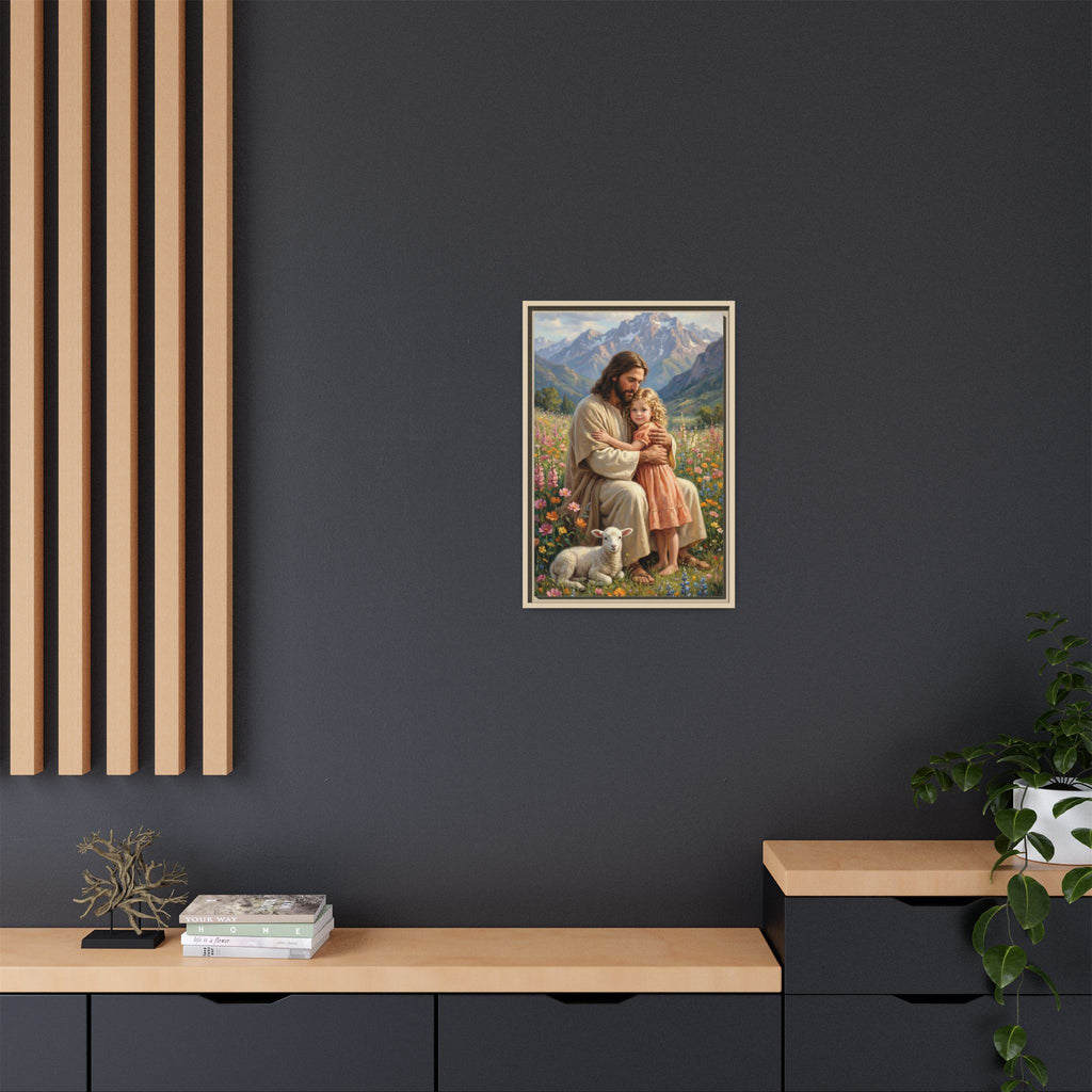 Jesus Hugging Child — Christian Canvas Wall Art