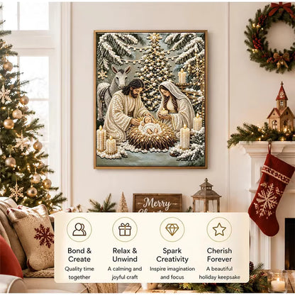 5D Nativity Diamond Painting Kit With Frame